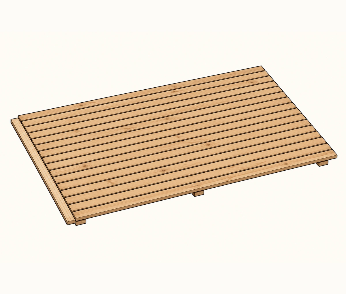1220 × 1220 mm ahşap kalıp ve çatı paneli
