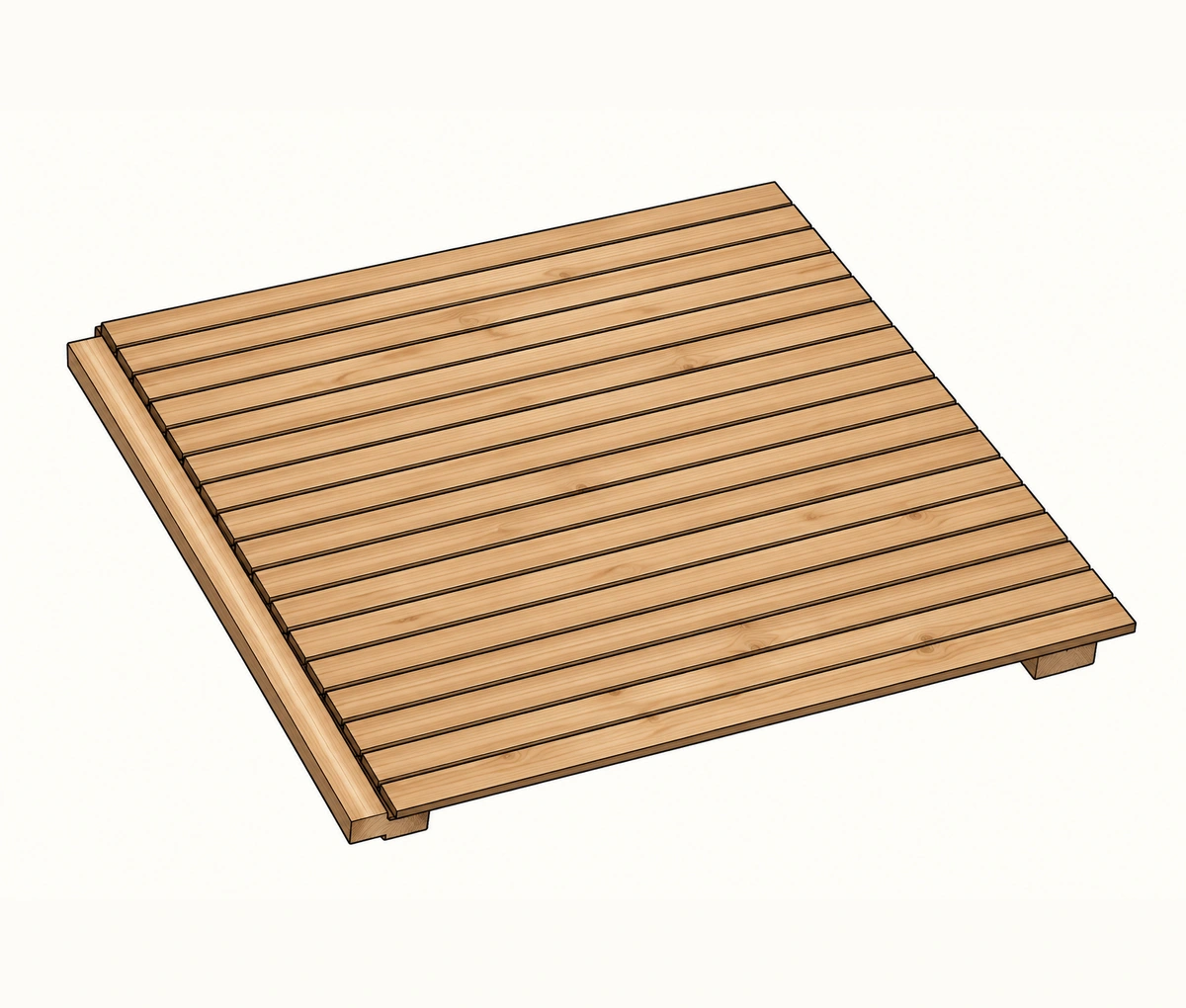 610 × 1220 mm ahşap kalıp ve çatı paneli